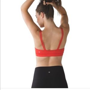 Lululemon Straight Up Bra orange EUC